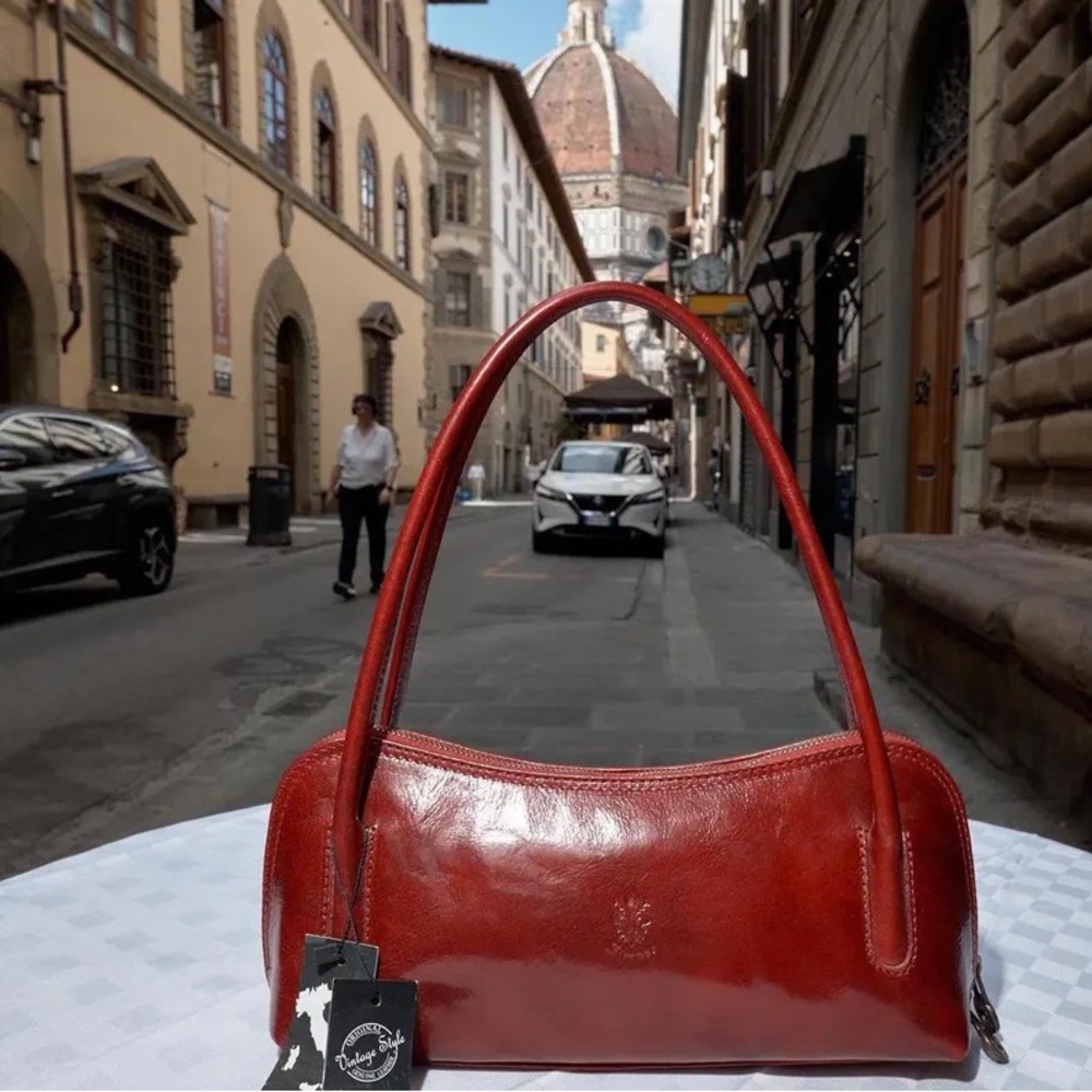 Handmade Red Leather Handbag For Women